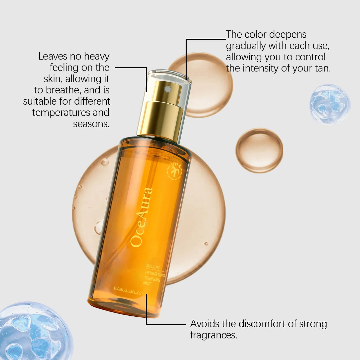 OceAura Hydrating Self Tanner Mist | Medium Bronze Glow 100ml