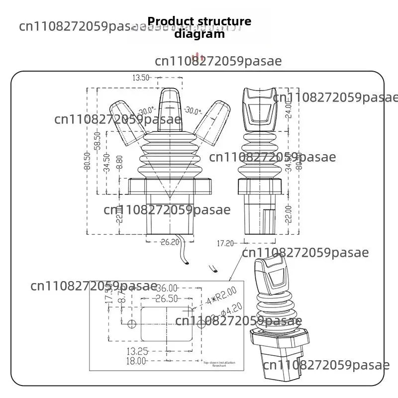 XD33 Single Axis Thumb Joystick Lever | Industrial Potentiometer