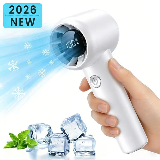 USB Rechargeable Mini Turbo Fan | Brushless Motor & Digital Display Portable Mini Fan Peaceful Pleasures Health and Wellness