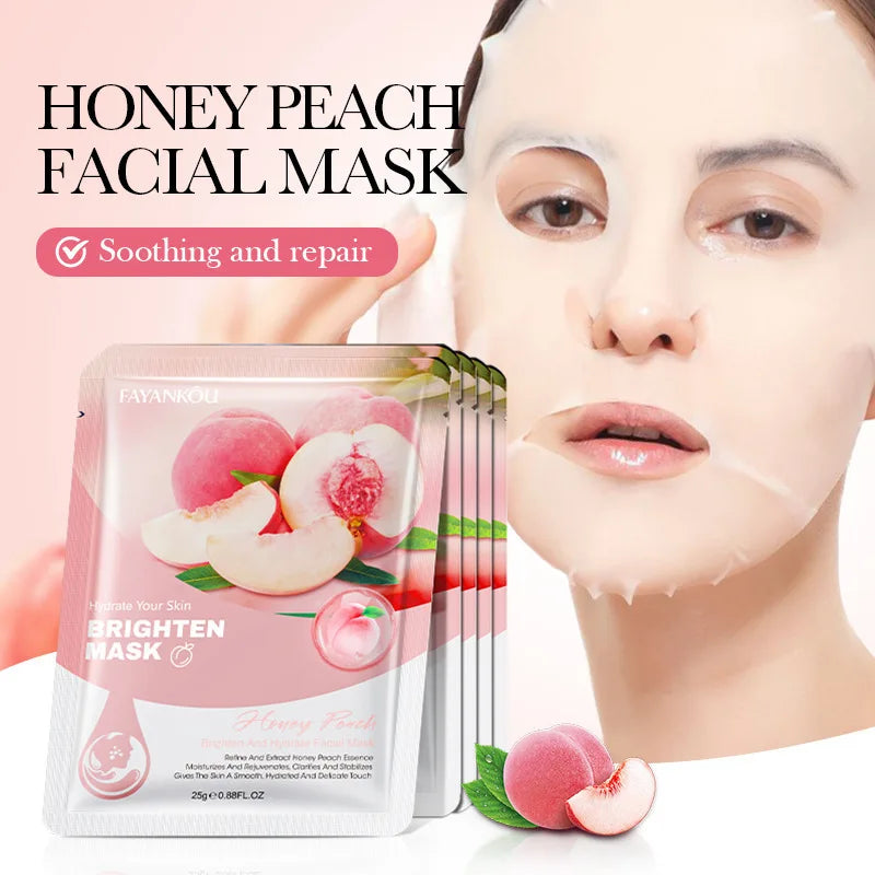 10-Pack Fruit Face Masks – Moisturizing, Brightening & Firming