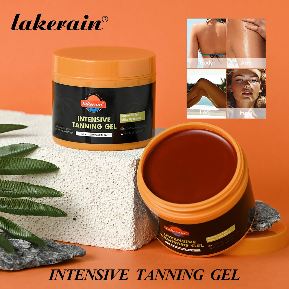 Lakerain Intensive Tanning Gel Body Cream Bronze Tanning Lotion Carroten Effective Sun Aid Take In Sunlight Moisturizing Cream Peaceful Pleasures Health and Wellness