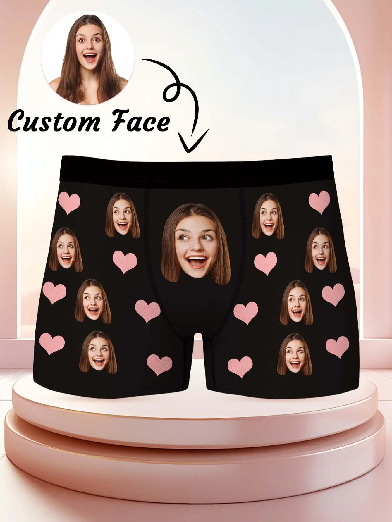 Custom Valentine Day Boxers For Men Personalized Men Underwear Custom Boxer Briefs Funny Face Gift For Boyfriend Husband Peaceful Pleasures Health and Wellness