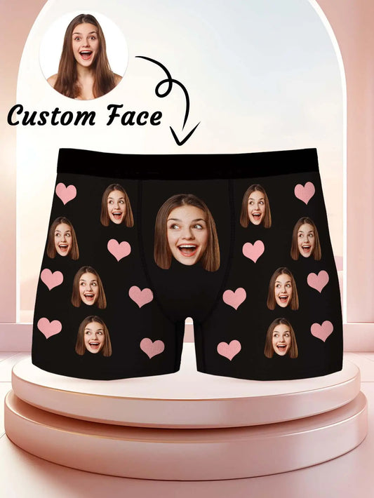 Custom Valentine Day Boxers For Men Personalized Men Underwear Custom Boxer Briefs Funny Face Gift For Boyfriend Husband Peaceful Pleasures Health and Wellness