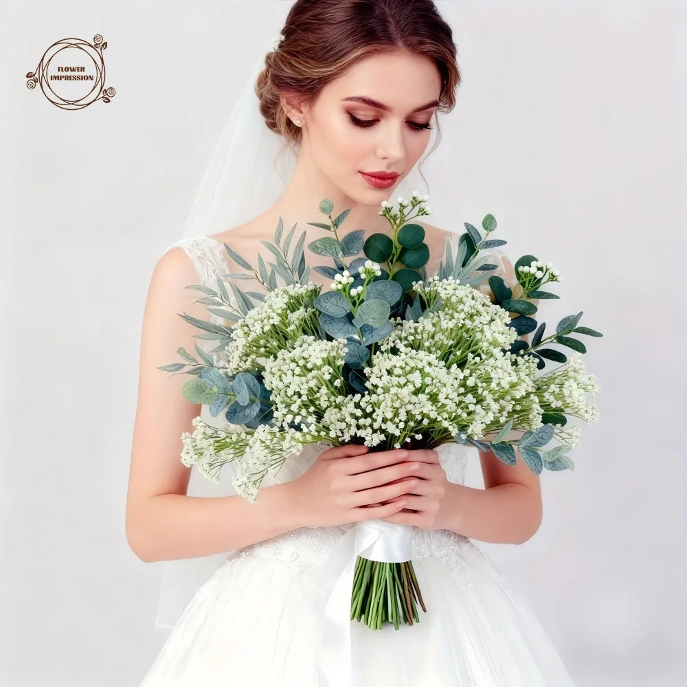 Artificial Baby's Breath Bouquet | Gypsophila Boho Wedding Decor Artificial Flower Bouquet Peaceful Pleasures Health and Wellness