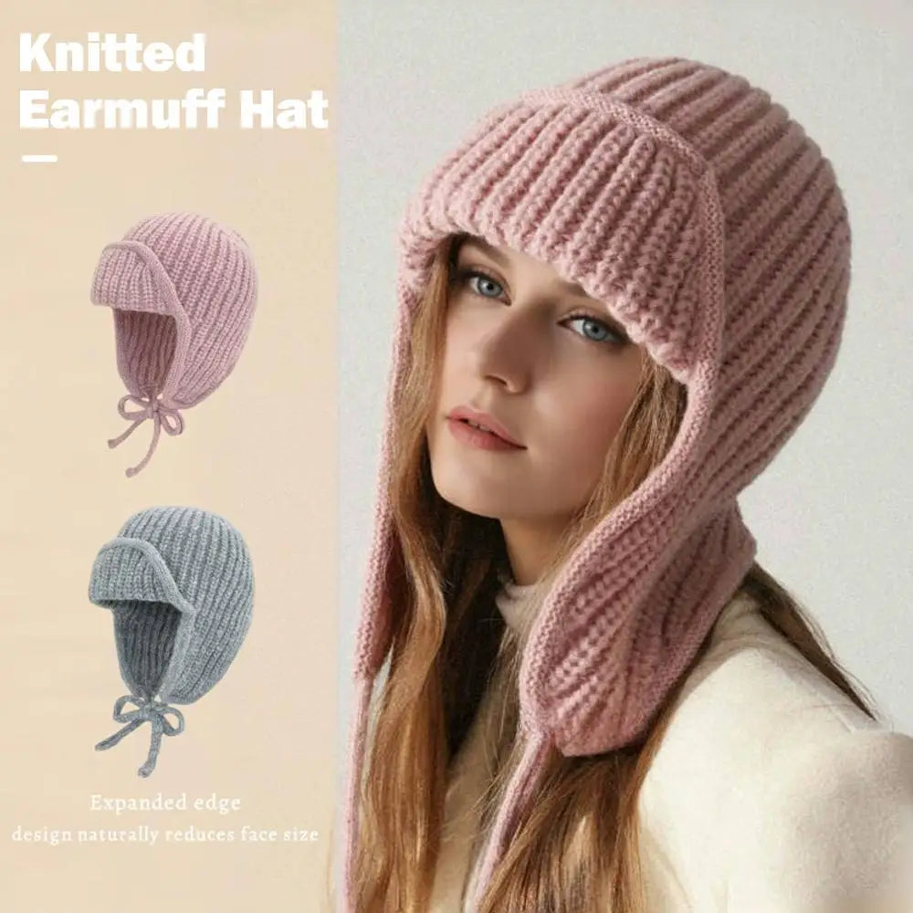 Women's Knit Trapper Ushanka Hat with Ear Flaps | Winter Beanie