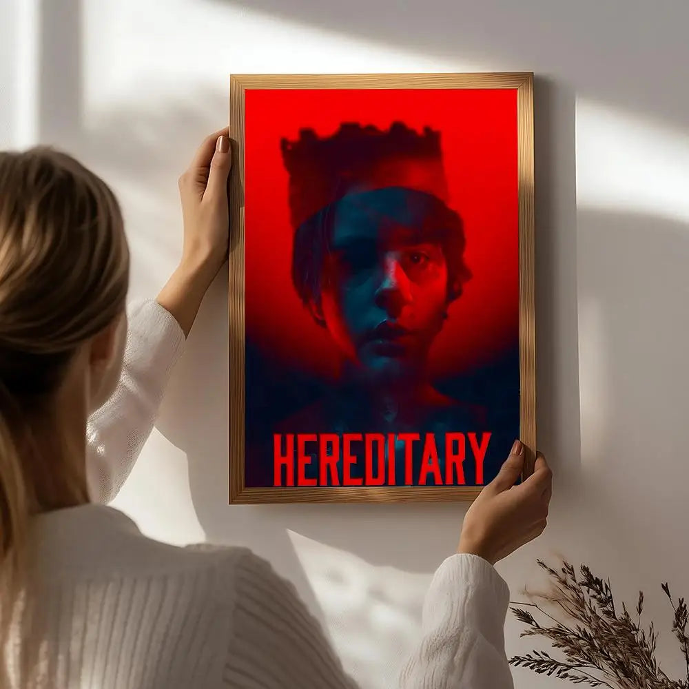 Movie H-Hereditary Poster HD Self Adhesive Waterproof Wall Art Ideal for Home Office Dorm Bedroom Great Gift Peaceful Pleasures Health and Wellness White2 30X40cmNoframe