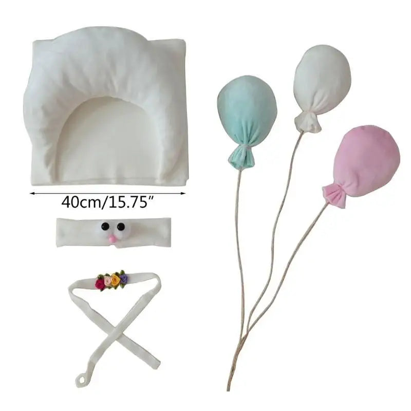Newborn Photography Props Set – Moon Pillow, Blanket & Headbands