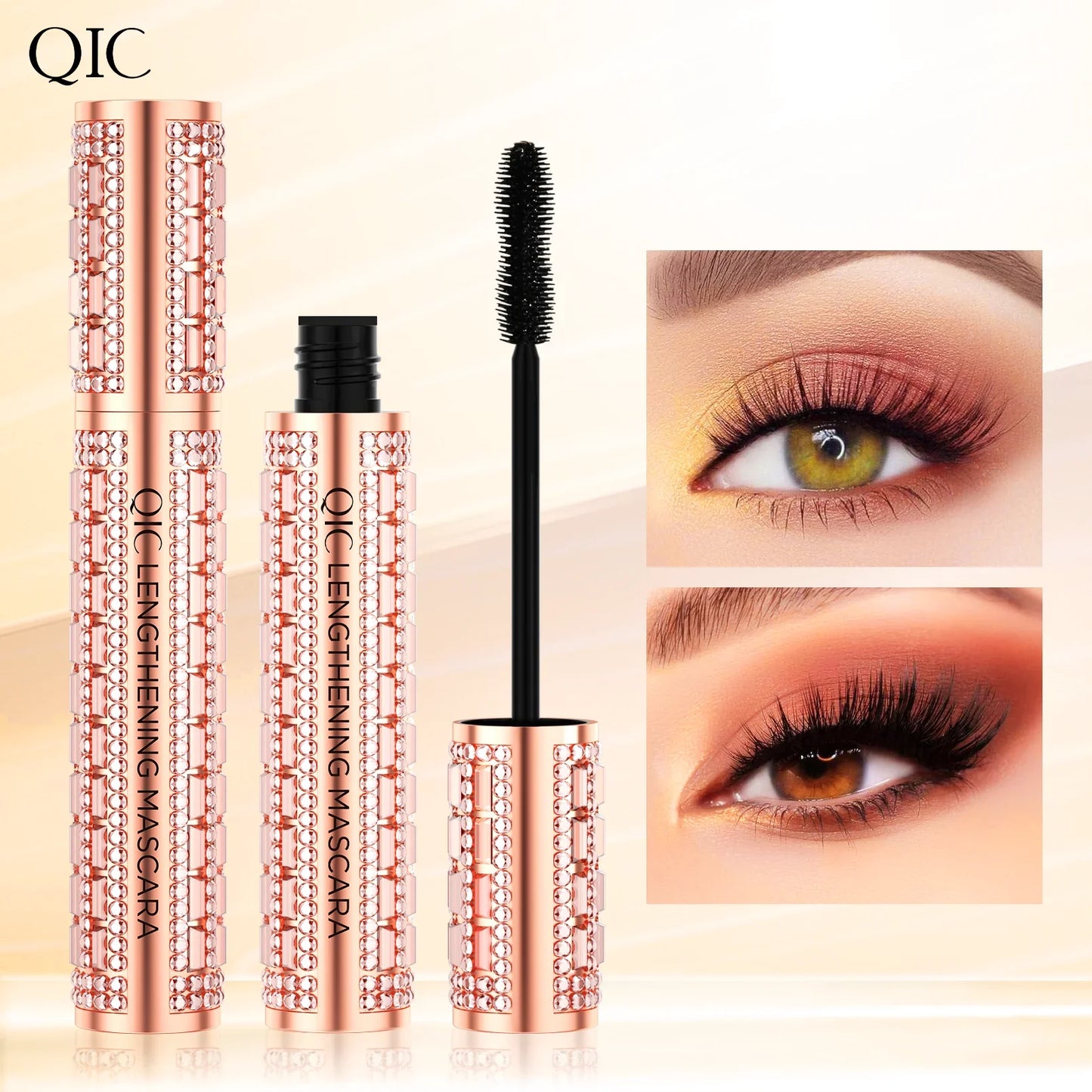 QIC 5D Silk Fiber Mascara – Waterproof Lengthening & Curling