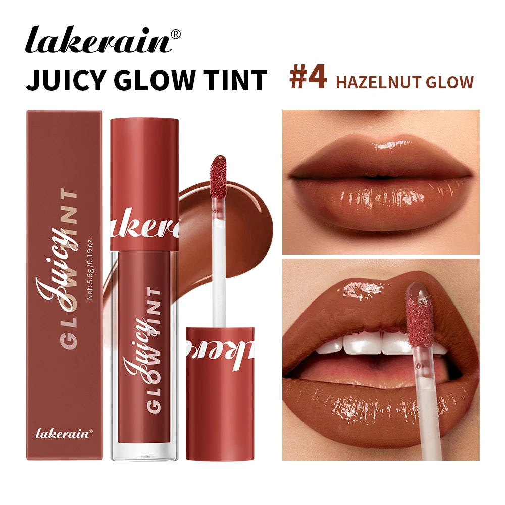 Mirror Lip Stain Lip Glaze Color Long Lasting Shiny Gloss Nude Lipstick Moisturizing Skin Brightening Cosmetics Lips Glosses Peaceful Pleasures Health and Wellness 04 Hazelnut Glow