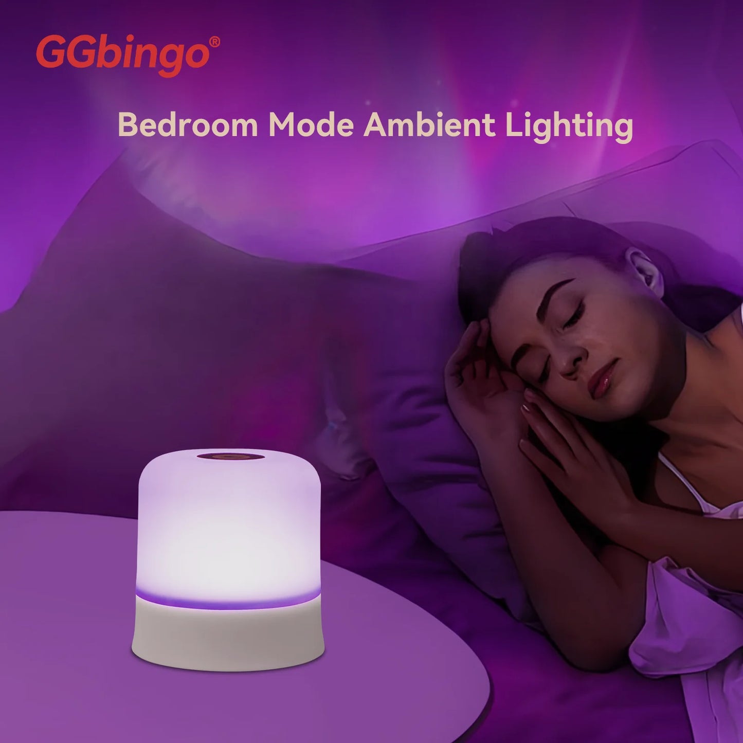 GGbingo Touch Night Light Rechargeable Remote Control Night Light RGB Dimmable Table Lamp Ambient Light for Bedroom Living Room Peaceful Pleasures Health and Wellness