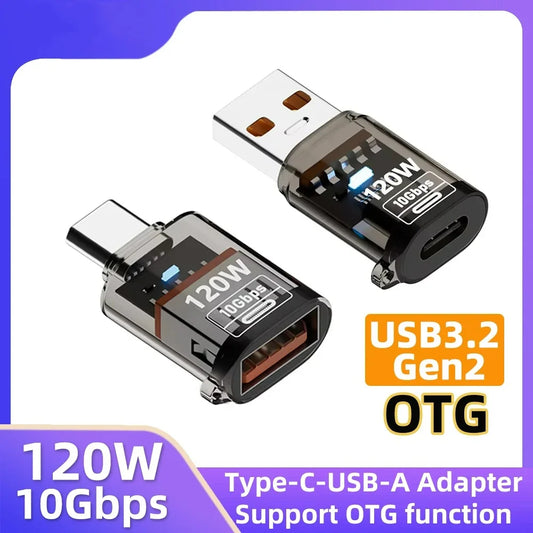 USB-C to USB-A OTG Adapter 120W Fast Charging USB 3.2 10Gbps USB OTG Adapter Peaceful Pleasures Health and Wellness