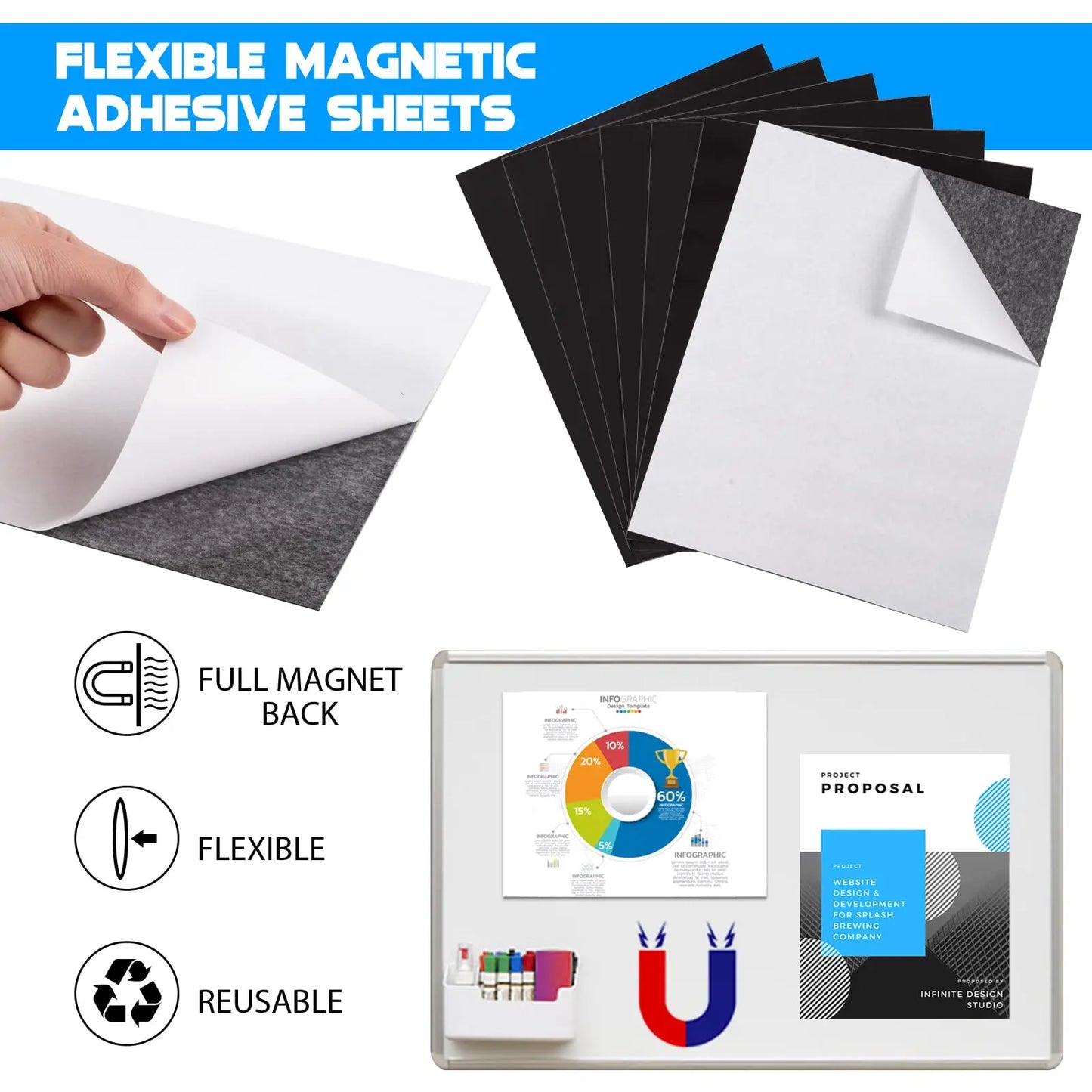 Magnetic Adhesive Backed Stickers DIY Photo Fridge Soft
