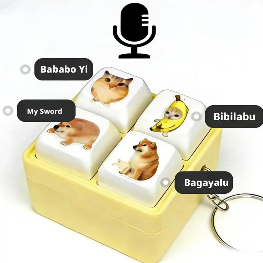 Funny Voice Button Pendant Toy Stress-relieving Talking Figurine