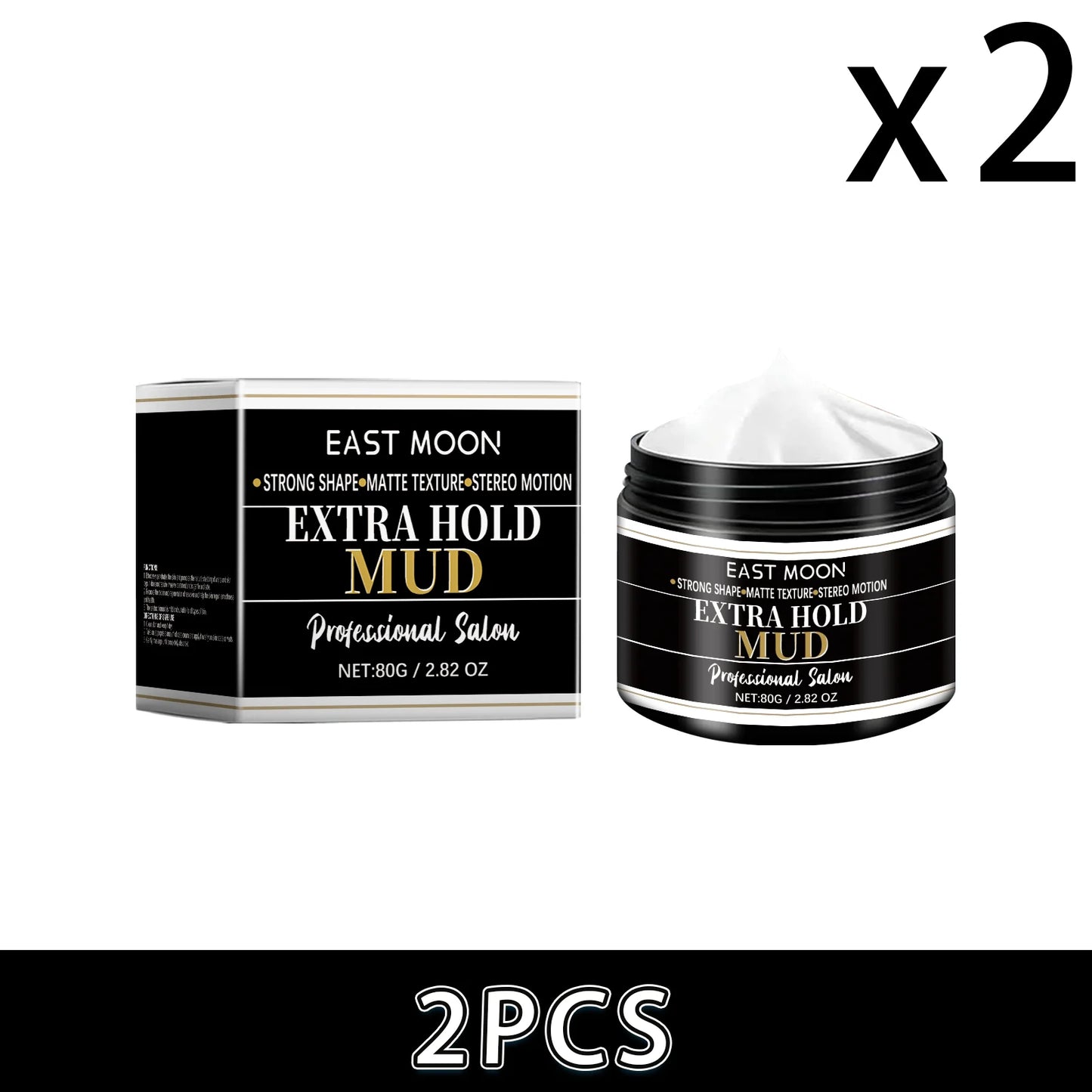 East Moon Men's Hair & Beard Styling Wax – Strong Matte Hold
