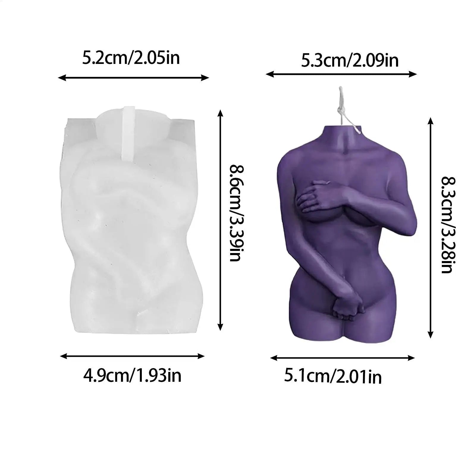 3D Human Figure Silicone Candle Mold | DIY Body Art Craft Mould Silicone Craft Mold Peaceful Pleasures Health and Wellness
