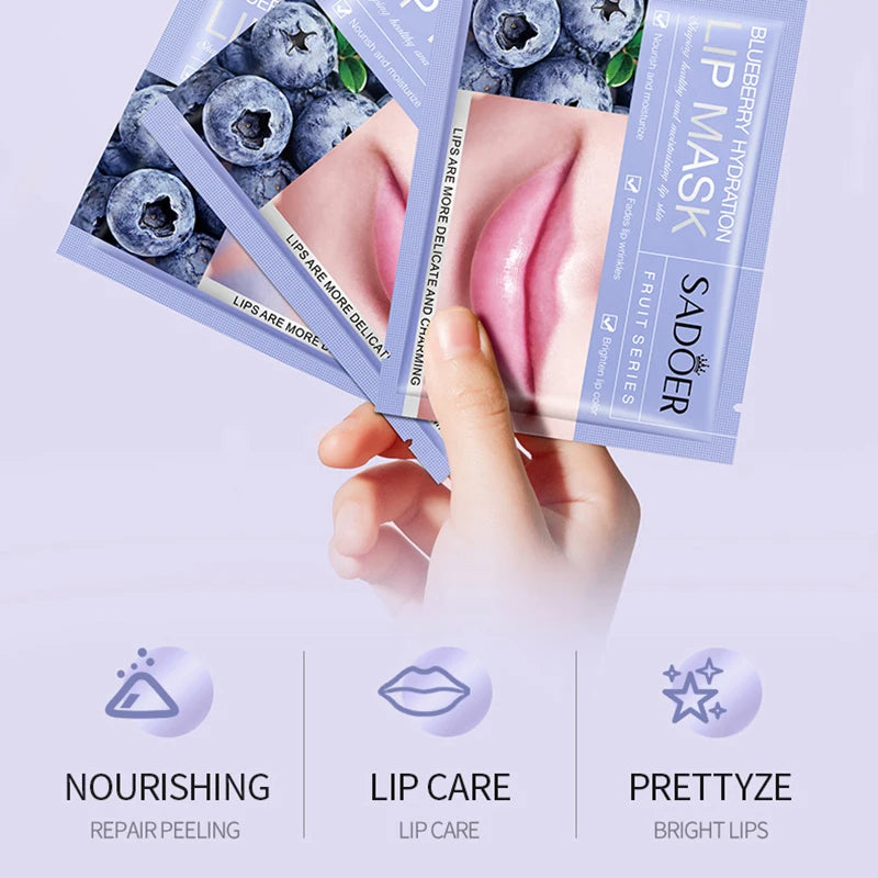 SADOER 30pc Fruit Collagen Lip Mask Patches – Moisturize & Plump