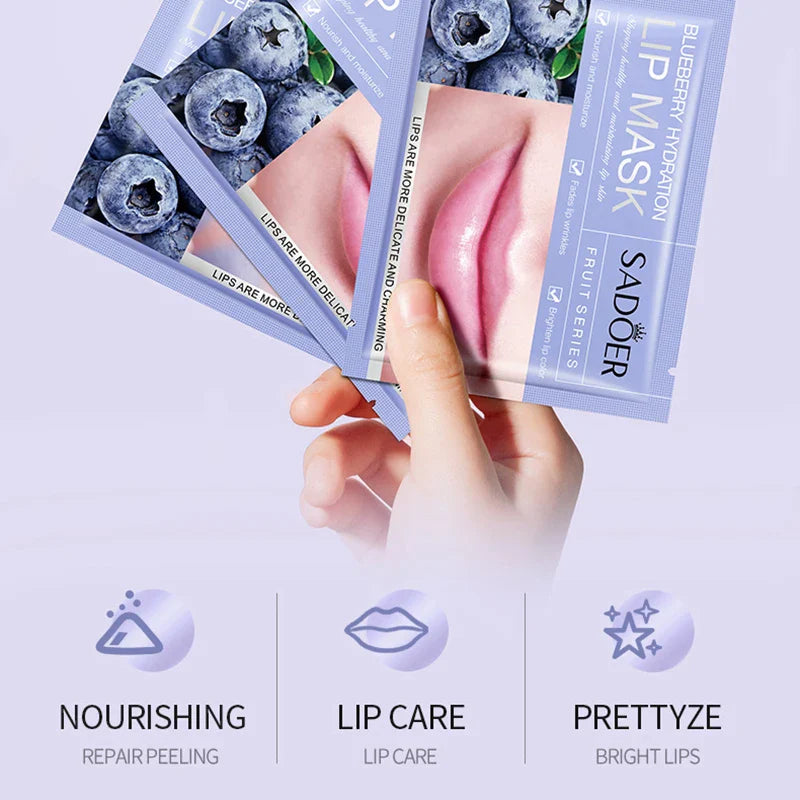 SADOER 30pc Fruit Collagen Lip Mask – Moisturize & Plump Lips