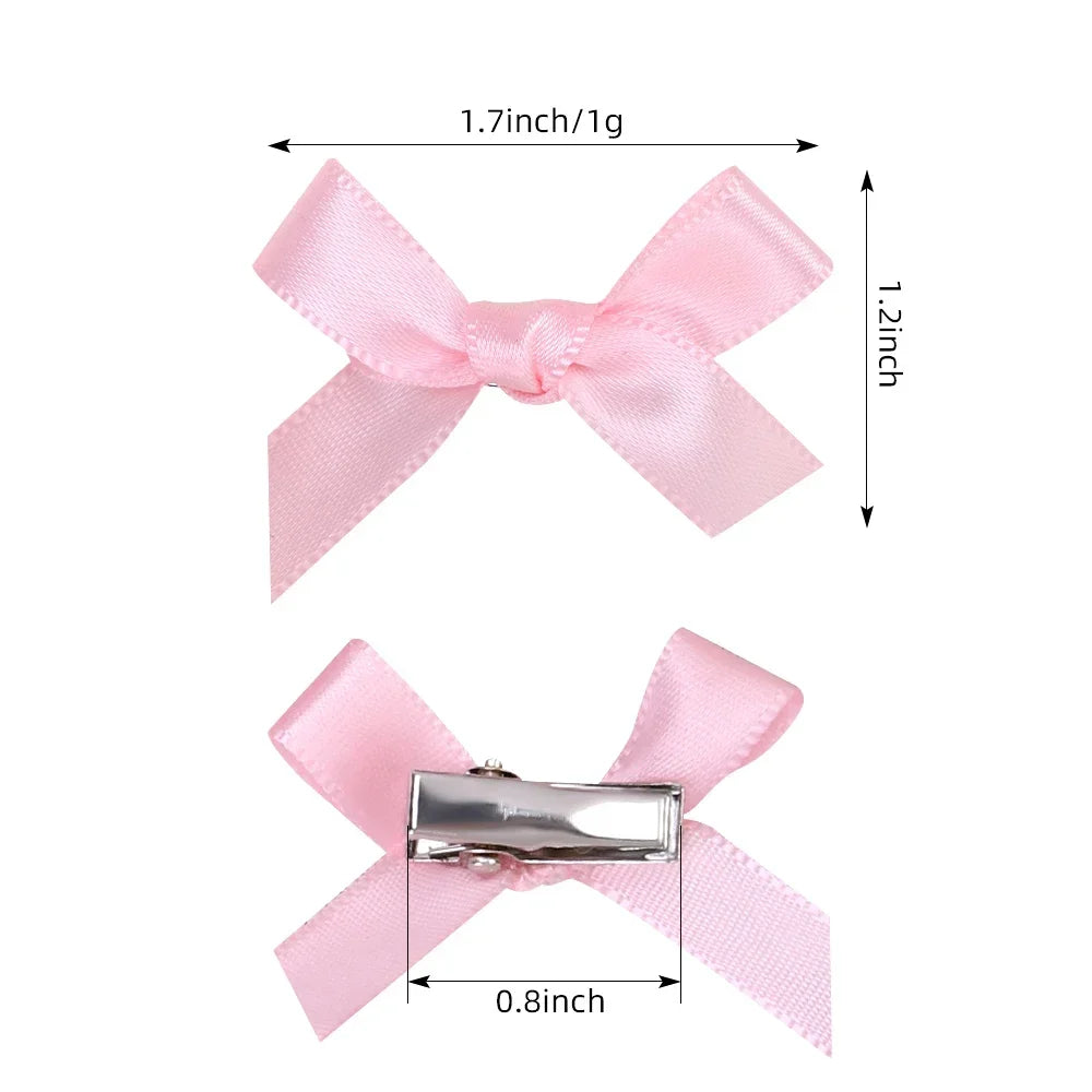 Wholesale Kids Sweet Solid Mini Bowknot Hair Clips Baby Girls Ballet