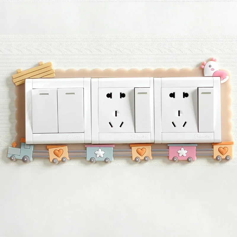 1pcs Children Bedroom Switch Stickers Home Decoration Luminous Silicone Switch Covers Kawaii Cartoon Animals Switch 3D Stickers Peaceful Pleasures Health and Wellness type23