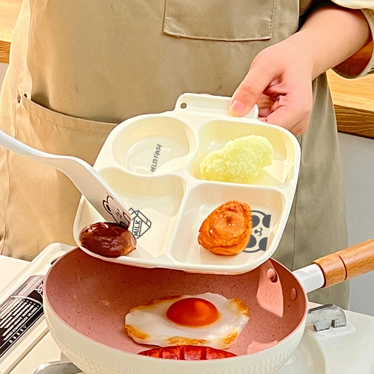 Multi Grid Food Plates Cafeteria Serving Divided Plastic Plates Buffet Plate Home Use Quantitative Weight Loss Breakfast Plates Peaceful Pleasures Health and Wellness