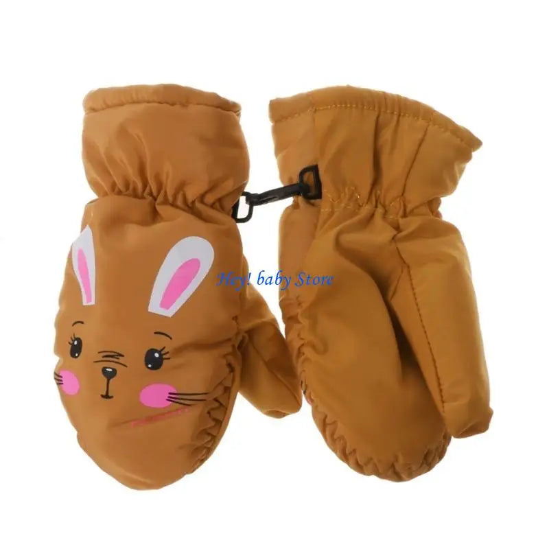 Kids Ski Mittens Windproof Non-Slip Snow Gloves Ages 2–12