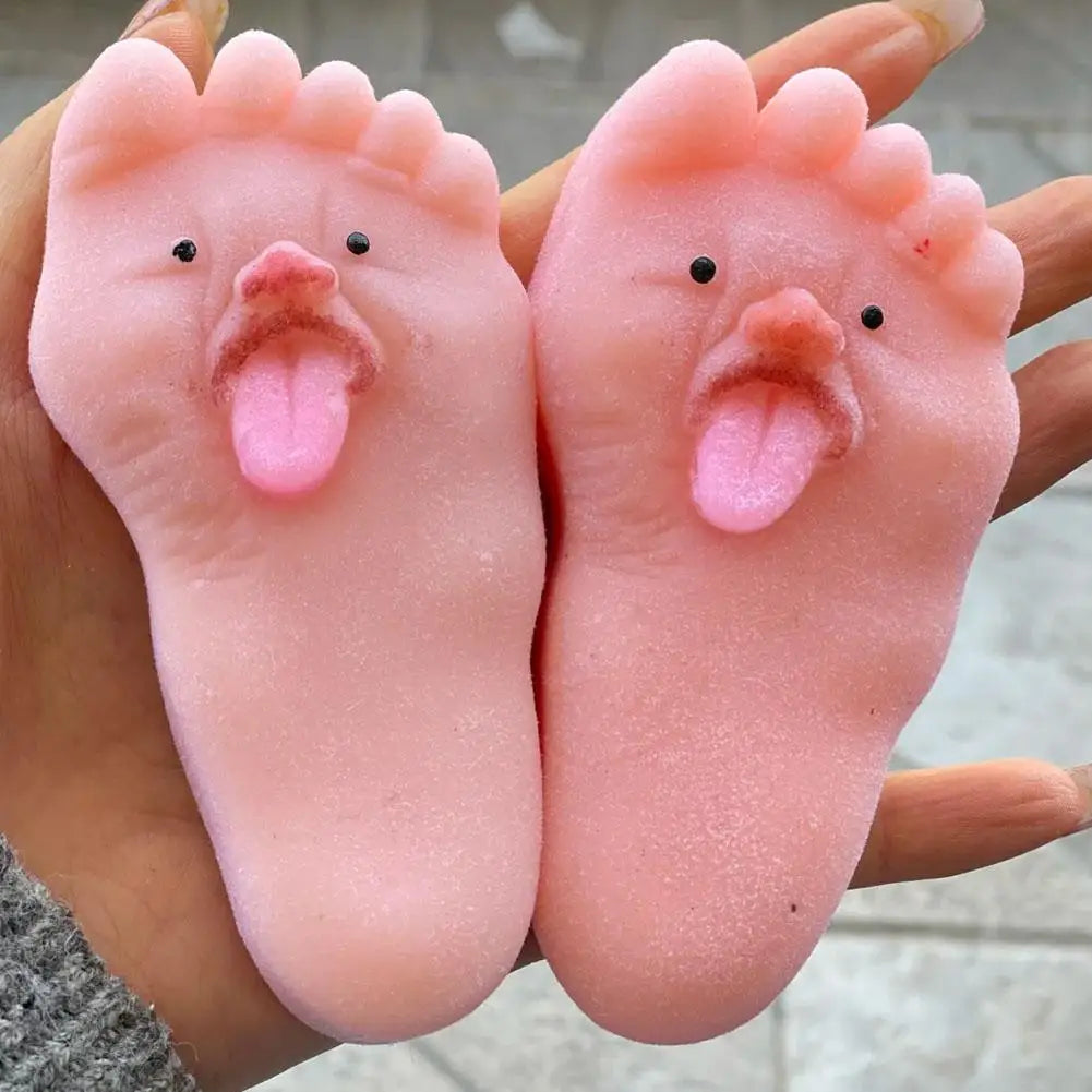Tongue Sticking Out Big Feet Toy Novel Soft Pinching Kid
