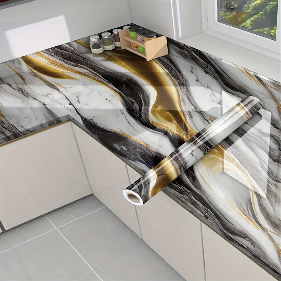 Patterned wallpaper gilt marble home decoration building materials background wall Gilt marble wallpaper Peaceful Pleasures Health and Wellness 051 40x1000CM