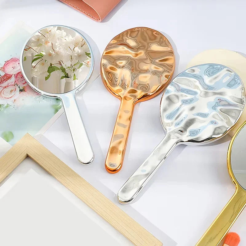Oval Handheld Makeup Mirror – Portable Travel Cosmetic Mirror