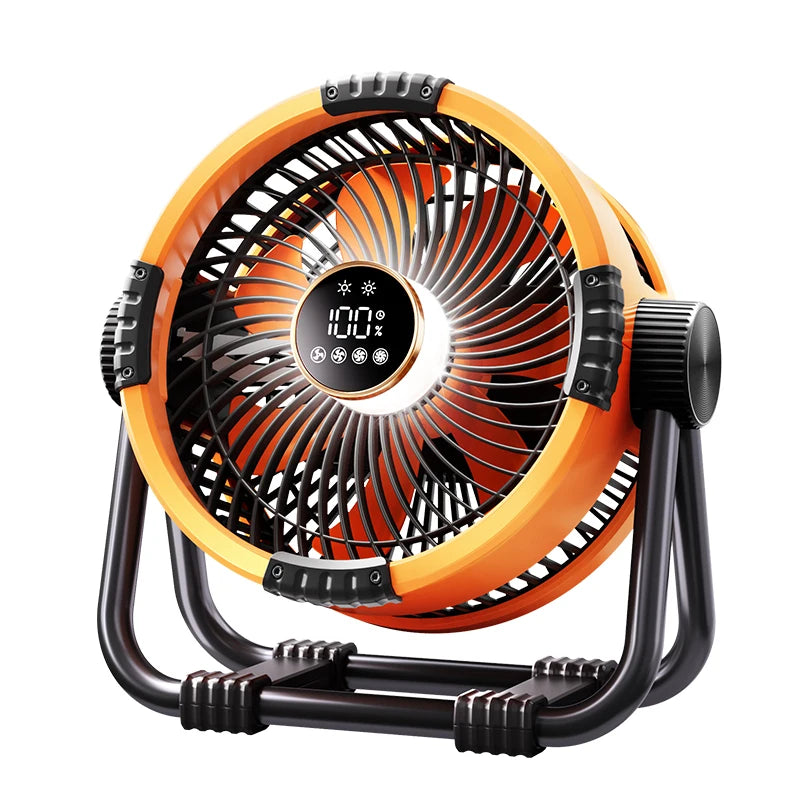 20000mAh Outdoor Camping Fan Wireless Tent Ceiling Fan 4 Speed Adjustment Air Circulation Desk Fan with LED Light Remote Control Peaceful Pleasures Health and Wellness Orange