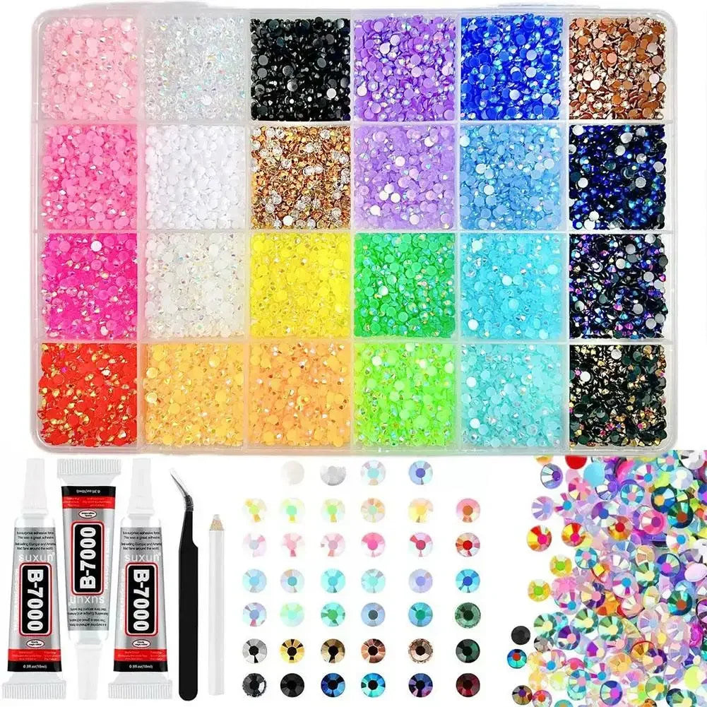 Nail Rhinestones Kit – 3D Charms for Nails & Crafts Peaceful Pleasures Health and Wellness A-24 grid kit
