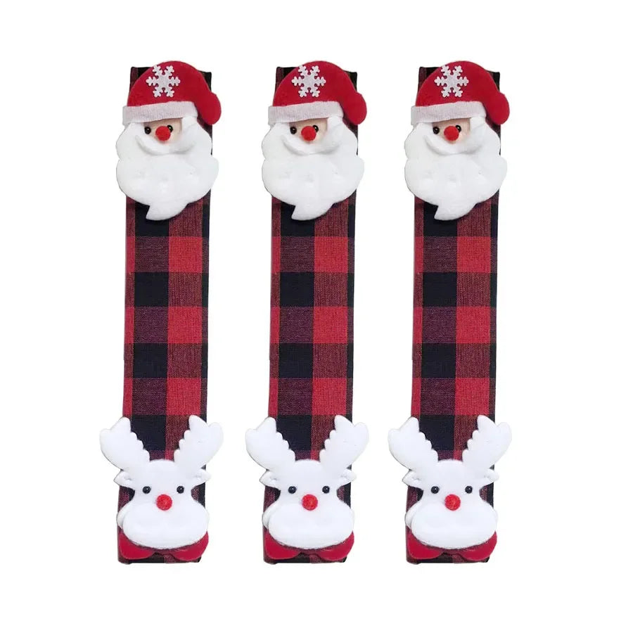 Christmas Fridge Handle Covers | 3D Holiday Designs, 8-Pack