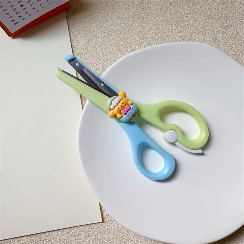 Cartoon Mini Safety Scissors for Kids, Students & DIY Crafts Mini Craft Scissors Peaceful Pleasures Health and Wellness Yellow Bear