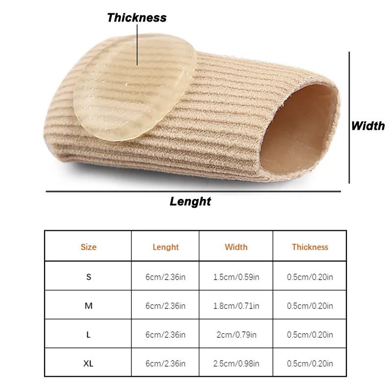 One Piece Closed-End Fiber Corn Protector With Soft SEBS Material,Toe Separators,Trim-able Double-Layer Adhesive Finger Slee Peaceful Pleasures Health and Wellness
