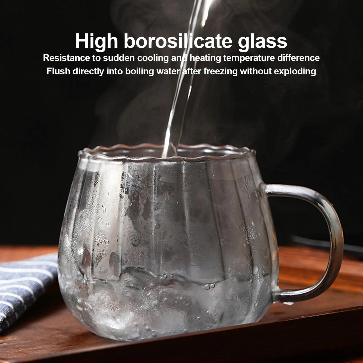 400ml Pumpkin Shape Glass Mug | Dishwasher Safe Coffee & Tea Cup Glass Mug Peaceful Pleasures Health and Wellness