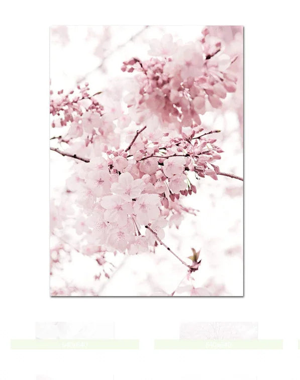 HD Canvas Wall Art for Living Room Cherry Blossoms Peony Carnation Flower Nordic Mountain Modern Pink Color Poster Home Decor Peaceful Pleasures Health and Wellness 13 20x30cm Unframed