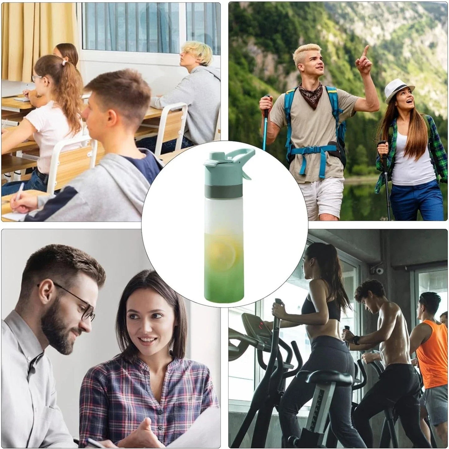 650ml Mist Spray Water Bottle with Straw – BPA-Free Reusable