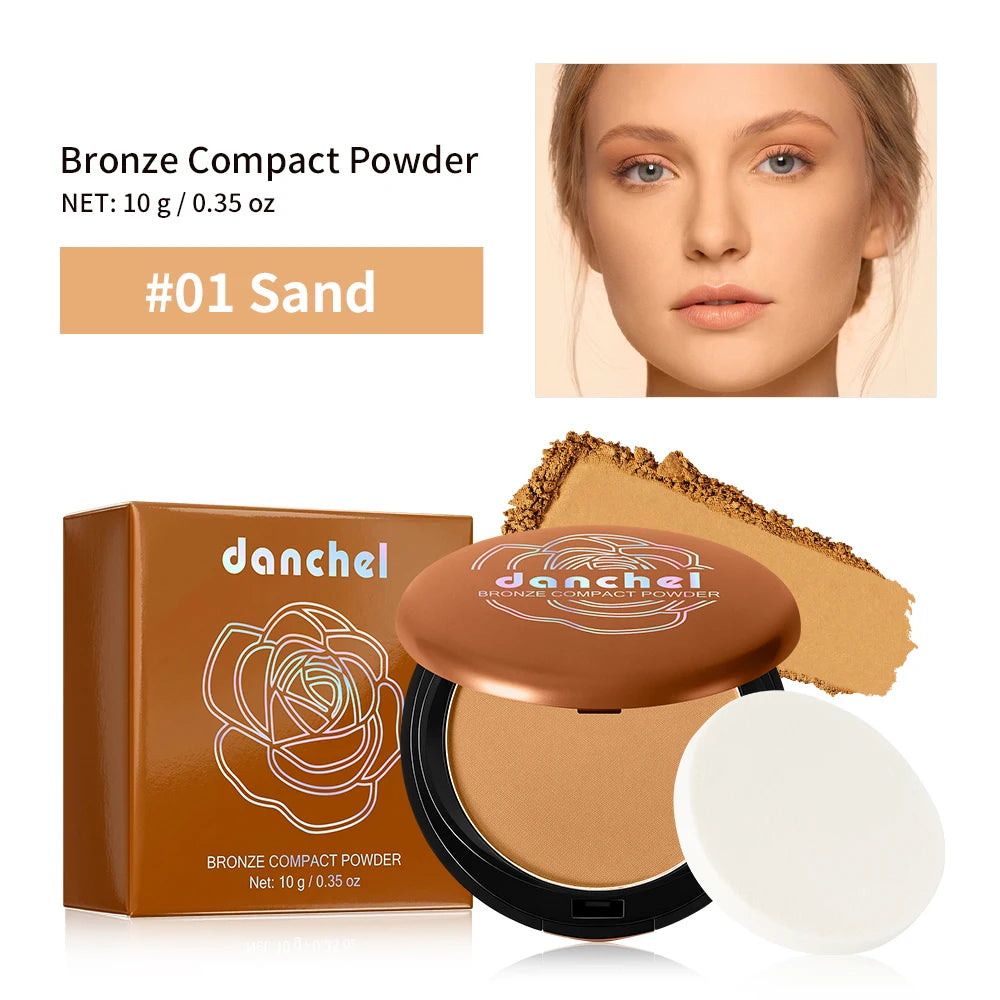 Long Lasting Compact Powder Waterproof Sweatproof Soft Matte Oil Control Setting Powder Face Makeup Cosmetic Peaceful Pleasures Health and Wellness 01Sand