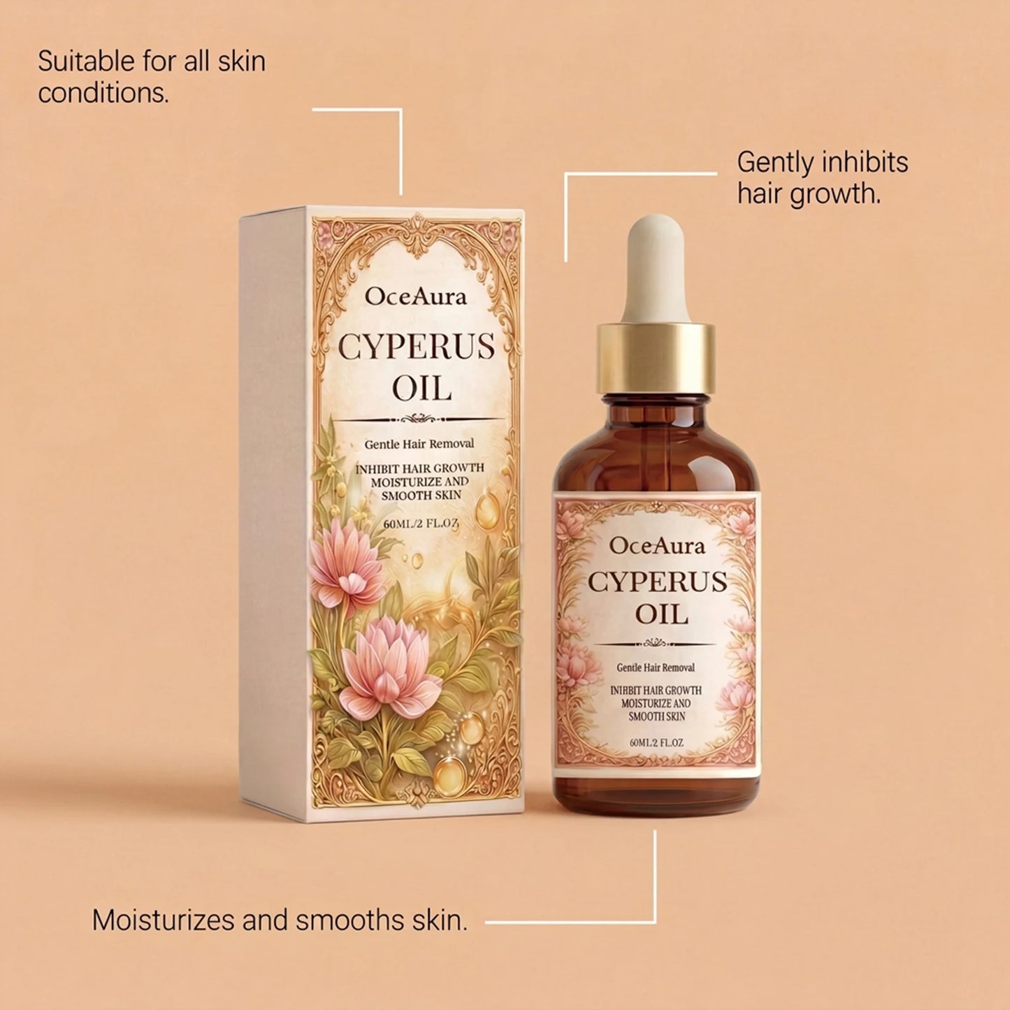 OceAura Cyperus After-Shave Essence Oil 60ml | Soothe & Moisturize
