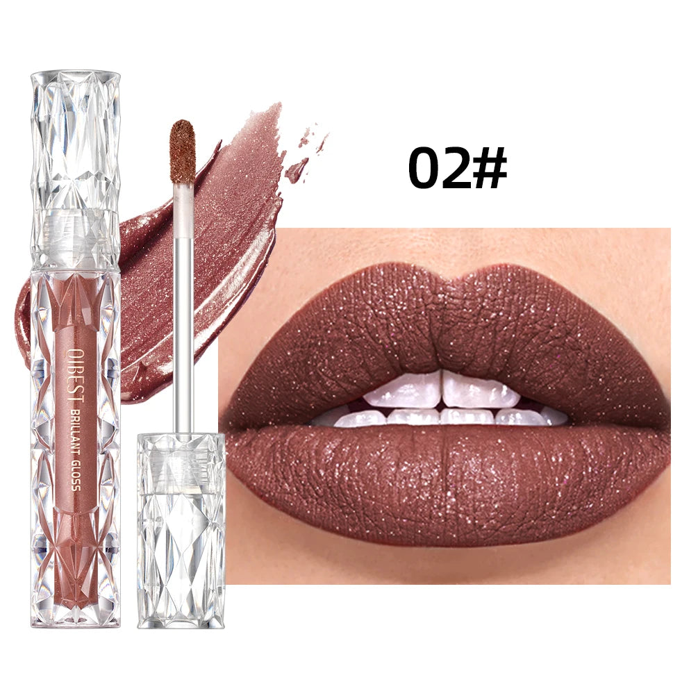 QIBEST 10 Colors Matte Shiny Glitter Liquid Lipstick Shiny Lip Gloss Diamond Waterproof Long Lasting Lipgloss Women Lips Makeup Peaceful Pleasures Health and Wellness 2