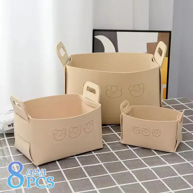 Foldable Felt Storage Basket – Car Trunk & Toy Organizer