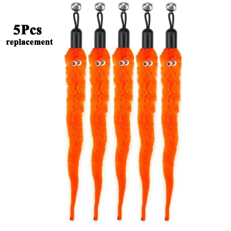 Plush Worm Cat Toy Replacement Heads | Cat Wand Accessories