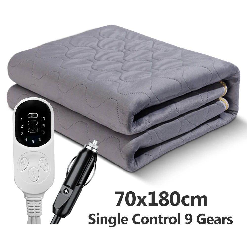 12V Cars Electric Blanket Heating Level Heated Travel Blanket for Car Outdoor Traveling Camping Pad 70x180cm/120x150cm/50x150cm Peaceful Pleasures Health and Wellness 70x180 B