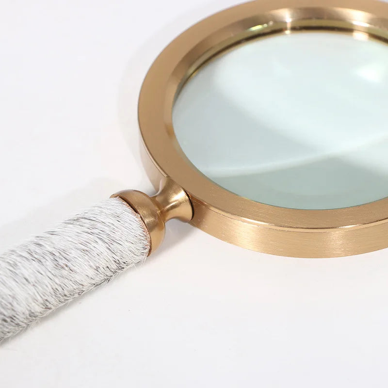 Horse Hair Decoration, Antique Bronze Magnifying Glass, Home Sample Room Decoration, Office Decoration Peaceful Pleasures Health and Wellness