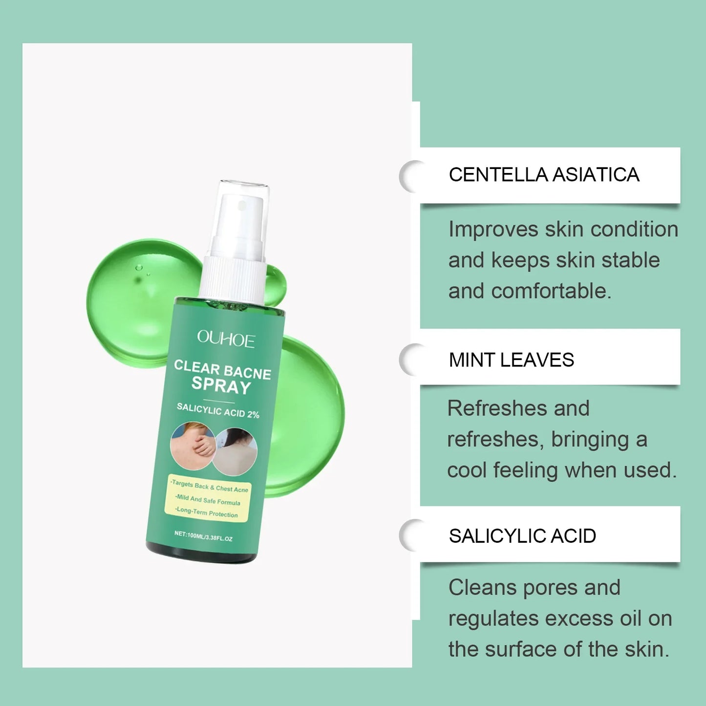 Body Acne Clearing Spray – Oil Control & Moisturizing