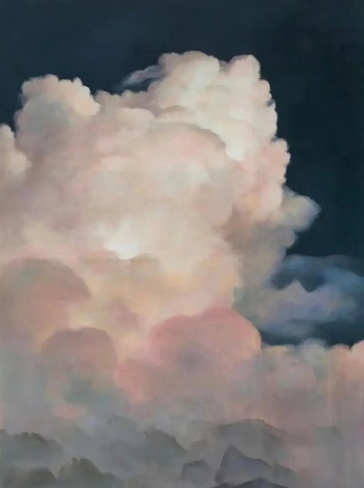Abstract Blue Sky White Clouds Canvas Wall Art | Minimalist Print