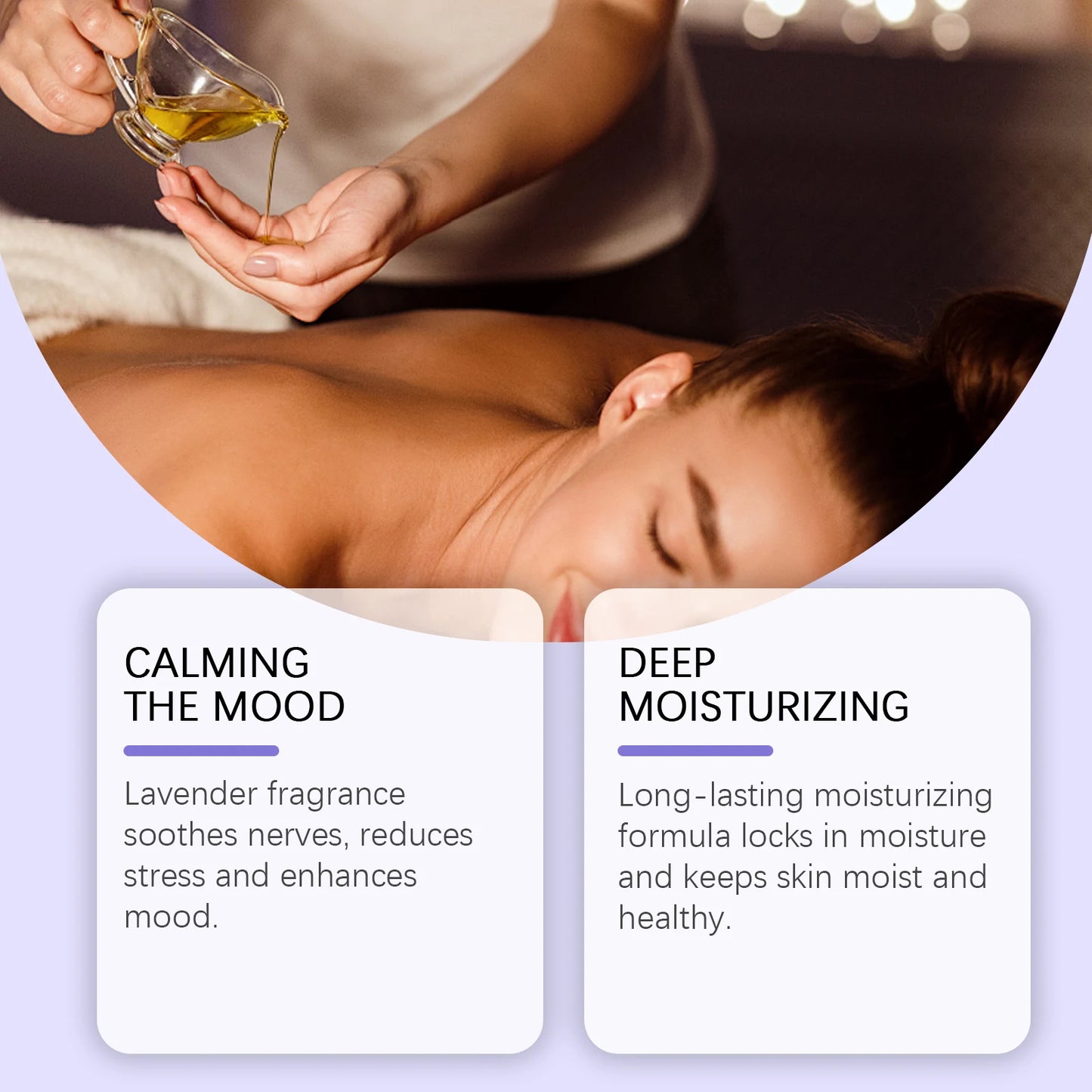 Lavender Massage Oil – Moisturizing Body Oil for Relaxation Peaceful Pleasures Health and Wellness