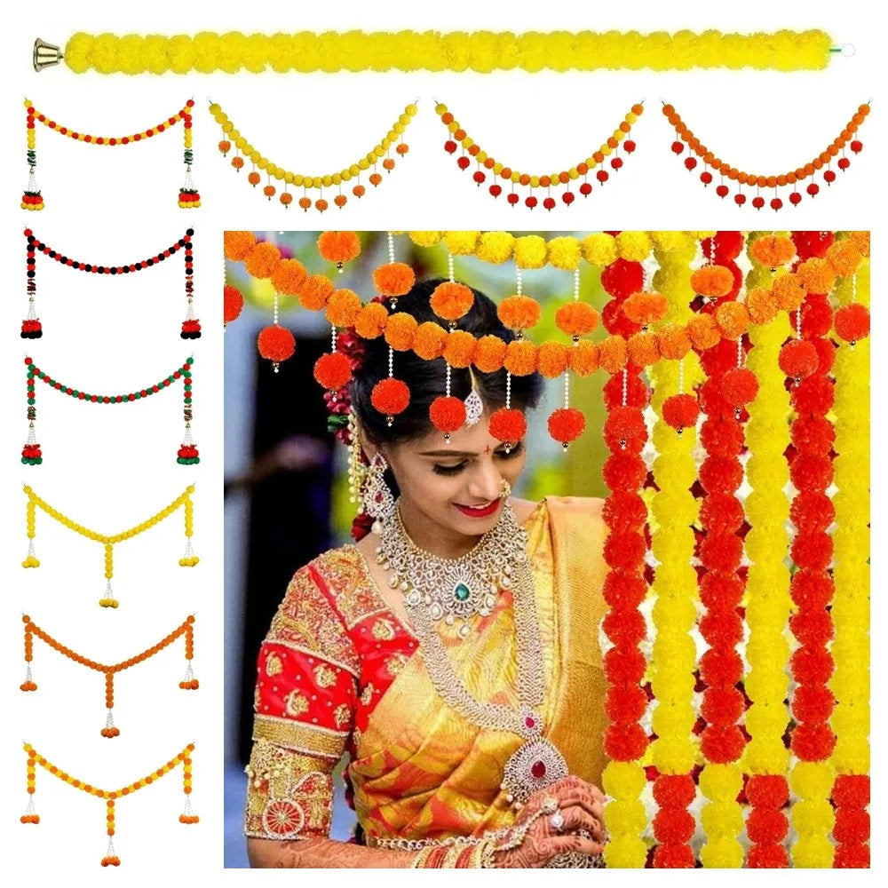 Artificial Marigold Garland – Diwali Pooja Indian Wedding Décor
