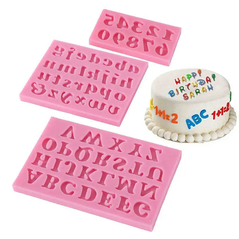 Letters Numbers Silicone Mold for Fondant Gumpaste Candy Chocolate Cupcake Cake Decorating Baking Mould DIY Party Supplies Peaceful Pleasures Health and Wellness