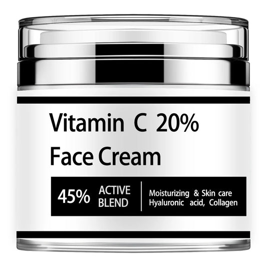 Radha Beauty Glow Boosting Vitamin C Moisturizer, 1.7 fl oz. for Face, Neck, Peaceful Pleasures Health and Wellness 50G