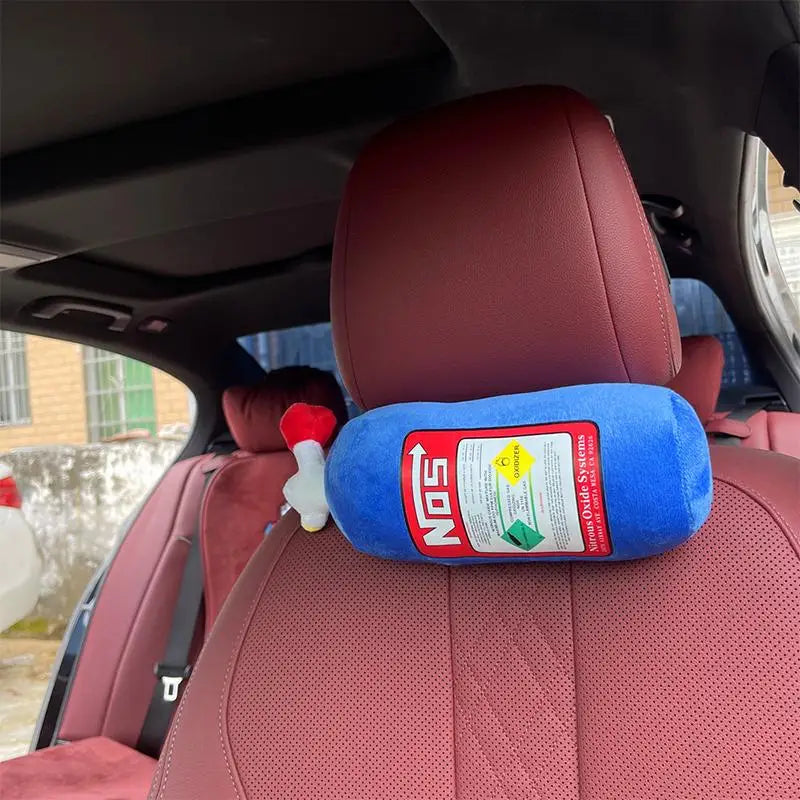 NOS Bottle Car Neck Pillow – Plush Headrest Cushion Support